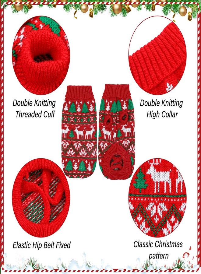 Yeyeplum 4 Pack Dog Ugly Christmas Sweater Puppy Cat Holiday Sweaters Santa Reindeer Snowman Snowflake Knitted Dog Christmas Outfit Winter Xmas Turtleneck Knitwear for Puppy Kitten Pets(XL) - Image 2